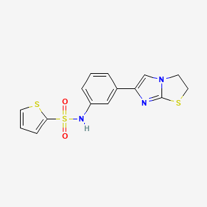 molecular formula C15H13N3O2S3 B2458513 N-(3-(2,3-dihydroimidazo[2,1-b]thiazol-6-yl)phenyl)thiophene-2-sulfonamide CAS No. 893973-60-9