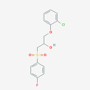 molecular formula C15H14ClFO4S B2458514 1-(2-Chlorophenoxy)-3-[(4-fluorophenyl)sulfonyl]-2-propanol CAS No. 478079-91-3