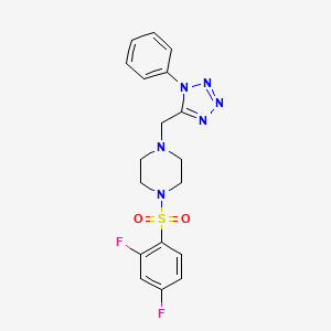 1-((2,4-difluorophenyl)sulfonyl)-4-((1-phenyl-1H-tetrazol-5-yl)methyl)piperazine