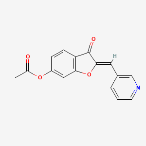 (Z)-3-oxo-2-(pyridin-3-ylmethylene)-2,3-dihydrobenzofuran-6-yl acetate