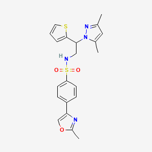 N-(2-(3,5-dimethyl-1H-pyrazol-1-yl)-2-(thiophen-2-yl)ethyl)-4-(2-methyloxazol-4-yl)benzenesulfonamide