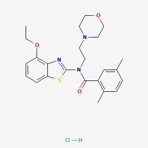 molecular formula C24H30ClN3O3S B2458547 N-(4-ethoxybenzo[d]thiazol-2-yl)-2,5-dimethyl-N-(2-morpholinoethyl)benzamide hydrochloride CAS No. 1330364-72-1