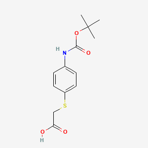 molecular formula C13H17NO4S B2458548 Boc-(4-aminophenylthio)acetic acid CAS No. 447414-44-0