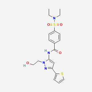 molecular formula C20H24N4O4S2 B2458562 4-(diethylsulfamoyl)-N-[1-(2-hydroxyethyl)-3-(thiophen-2-yl)-1H-pyrazol-5-yl]benzamide CAS No. 1219842-18-8