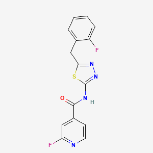 molecular formula C15H10F2N4OS B2458565 2-fluoro-N-{5-[(2-fluorophenyl)methyl]-1,3,4-thiadiazol-2-yl}pyridine-4-carboxamide CAS No. 1356776-65-2