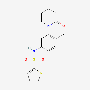 molecular formula C16H18N2O3S2 B2458568 N-[4-methyl-3-(2-oxopiperidin-1-yl)phenyl]thiophene-2-sulfonamide CAS No. 941983-27-3