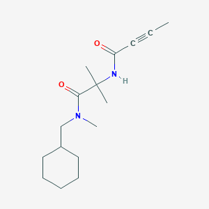 molecular formula C16H26N2O2 B2458574 N-{1-[(cyclohexylmethyl)(methyl)carbamoyl]-1-methylethyl}but-2-ynamide CAS No. 2411242-00-5