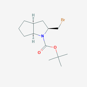 molecular formula C13H22BrNO2 B2458578 Tert-butyl (2S,3aS,6aS)-2-(bromomethyl)-3,3a,4,5,6,6a-hexahydro-2H-cyclopenta[b]pyrrole-1-carboxylate CAS No. 2580114-39-0