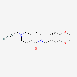 molecular formula C20H26N2O3 B2458591 N-[(2,3-dihydro-1,4-benzodioxin-6-yl)methyl]-N-ethyl-1-(prop-2-yn-1-yl)piperidine-4-carboxamide CAS No. 1252477-79-4