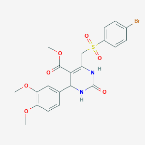 molecular formula C21H21BrN2O7S B2458600 methyl 6-[(4-bromobenzenesulfonyl)methyl]-4-(3,4-dimethoxyphenyl)-2-oxo-1,2,3,4-tetrahydropyrimidine-5-carboxylate CAS No. 892361-60-3