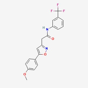 molecular formula C19H15F3N2O3 B2458602 2-(5-(4-methoxyphenyl)isoxazol-3-yl)-N-(3-(trifluoromethyl)phenyl)acetamide CAS No. 953254-65-4