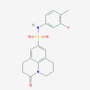 molecular formula C19H19FN2O3S B2458613 N-(3-fluoro-4-methylphenyl)-2-oxo-1-azatricyclo[7.3.1.0^{5,13}]trideca-5,7,9(13)-triene-7-sulfonamide CAS No. 898438-60-3