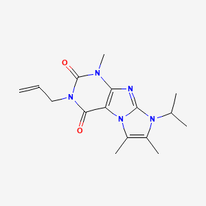 B2458622 3-allyl-8-isopropyl-1,6,7-trimethyl-1H-imidazo[2,1-f]purine-2,4(3H,8H)-dione CAS No. 878734-43-1