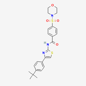 molecular formula C24H27N3O4S2 B2458624 N-[4-(4-tert-butylphenyl)-1,3-thiazol-2-yl]-4-(morpholine-4-sulfonyl)benzamide CAS No. 380453-39-4
