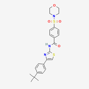 molecular formula C24H27N3O4S2 B2458624 N-[4-(4-tert-butylphenyl)-1,3-thiazol-2-yl]-4-morpholin-4-ylsulfonylbenzamide CAS No. 380453-39-4