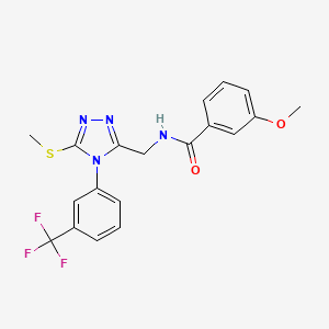 molecular formula C19H17F3N4O2S B2458625 3-methoxy-N-((5-(methylthio)-4-(3-(trifluoromethyl)phenyl)-4H-1,2,4-triazol-3-yl)methyl)benzamide CAS No. 391919-48-5