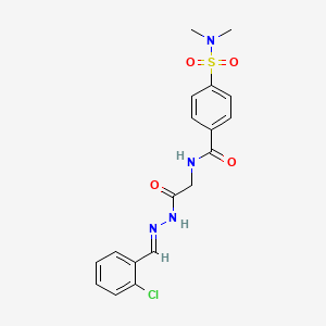 molecular formula C18H19ClN4O4S B2458627 (E)-N-(2-(2-(2-chlorobenzylidene)hydrazinyl)-2-oxoethyl)-4-(N,N-dimethylsulfamoyl)benzamide CAS No. 391885-01-1