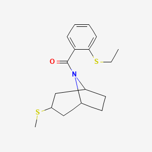 molecular formula C17H23NOS2 B2458628 (2-(ethylthio)phenyl)((1R,5S)-3-(methylthio)-8-azabicyclo[3.2.1]octan-8-yl)methanone CAS No. 1788773-81-8