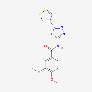 molecular formula C15H13N3O4S B2458632 3,4-dimethoxy-N-(5-(thiophen-3-yl)-1,3,4-oxadiazol-2-yl)benzamide CAS No. 1226428-81-4