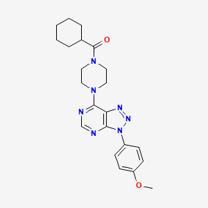molecular formula C22H27N7O2 B2458635 环己基(4-(3-(4-甲氧基苯基)-3H-[1,2,3]三唑并[4,5-d]嘧啶-7-基)哌嗪-1-基)甲酮 CAS No. 920412-38-0