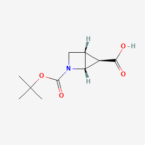 molecular formula C10H15NO4 B2458636 (1R,4S,5R)-2-[(2-Methylpropan-2-yl)oxycarbonyl]-2-azabicyclo[2.1.0]pentane-5-carboxylic acid CAS No. 1303890-50-7