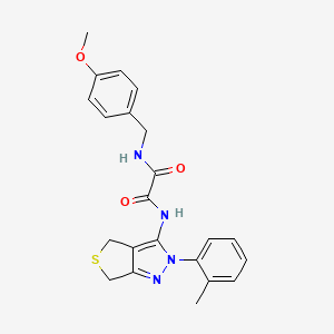 molecular formula C22H22N4O3S B2458638 N1-(4-methoxybenzyl)-N2-(2-(o-tolyl)-4,6-dihydro-2H-thieno[3,4-c]pyrazol-3-yl)oxalamide CAS No. 899756-05-9