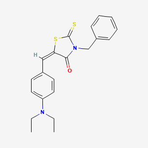molecular formula C21H22N2OS2 B2458645 3-Benzyl-5-(4-diethylamino-benzylidene)-2-thioxo-thiazolidin-4-one CAS No. 292077-10-2