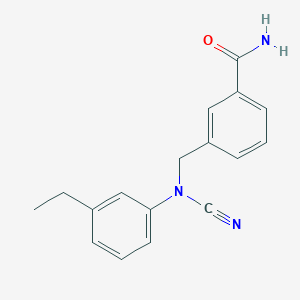 molecular formula C17H17N3O B2458656 3-{[Cyano(3-ethylphenyl)amino]methyl}benzamide CAS No. 1445168-40-0