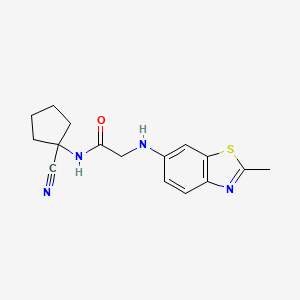 molecular formula C16H18N4OS B2458661 N-(1-cyanocyclopentyl)-2-[(2-methyl-1,3-benzothiazol-6-yl)amino]acetamide CAS No. 1211091-32-5