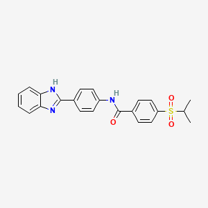 molecular formula C23H21N3O3S B2458673 N-(4-(1H-benzo[d]imidazol-2-yl)phenyl)-4-(isopropylsulfonyl)benzamide CAS No. 941868-59-3