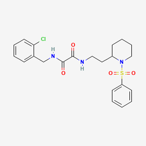 B2458685 N1-(2-chlorobenzyl)-N2-(2-(1-(phenylsulfonyl)piperidin-2-yl)ethyl)oxalamide CAS No. 898449-88-2