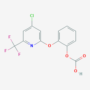 molecular formula C13H7ClF3NO4 B2458687 2-{[4-Chloro-6-(trifluoromethyl)pyridin-2-yl]oxy}phenyl hydrogen carbonate CAS No. 1420776-18-6