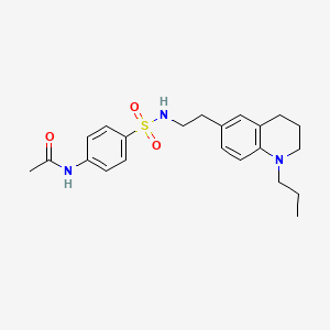 molecular formula C22H29N3O3S B2458692 N-(4-(N-(2-(1-propyl-1,2,3,4-tetrahydroquinolin-6-yl)ethyl)sulfamoyl)phenyl)acetamide CAS No. 955777-07-8
