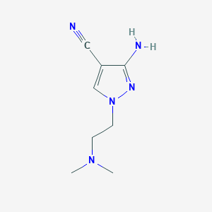 molecular formula C8H13N5 B2458693 3-Amino-1-[2-(dimethylamino)ethyl]pyrazole-4-carbonitrile CAS No. 1550792-87-4