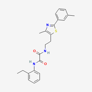 molecular formula C23H25N3O2S B2458694 N'-(2-ethylphenyl)-N-{2-[4-methyl-2-(3-methylphenyl)-1,3-thiazol-5-yl]ethyl}ethanediamide CAS No. 894019-01-3