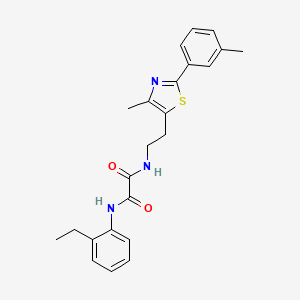 molecular formula C23H25N3O2S B2458694 N1-(2-ethylphenyl)-N2-(2-(4-methyl-2-(m-tolyl)thiazol-5-yl)ethyl)oxalamide CAS No. 894019-01-3