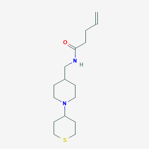 B2458701 N-{[1-(thian-4-yl)piperidin-4-yl]methyl}pent-4-enamide CAS No. 2097936-18-8