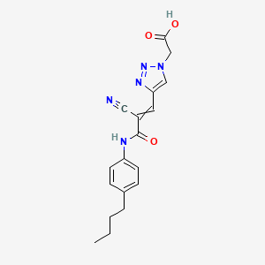 B2458703 2-(4-{2-[(4-butylphenyl)carbamoyl]-2-cyanoeth-1-en-1-yl}-1H-1,2,3-triazol-1-yl)acetic acid CAS No. 1608037-02-0