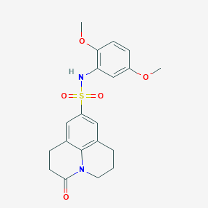 molecular formula C20H22N2O5S B2458737 N-(2,5-dimethoxyphenyl)-3-oxo-1,2,3,5,6,7-hexahydropyrido[3,2,1-ij]quinoline-9-sulfonamide CAS No. 896375-25-0