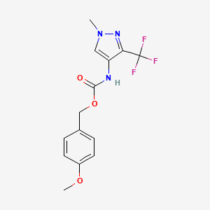 molecular formula C14H14F3N3O3 B2458740 4-methoxybenzyl N-[1-methyl-3-(trifluoromethyl)-1H-pyrazol-4-yl]carbamate CAS No. 477709-56-1