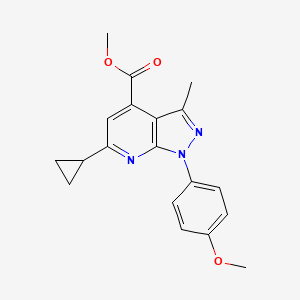 molecular formula C19H19N3O3 B2458774 methyl 6-cyclopropyl-1-(4-methoxyphenyl)-3-methyl-1H-pyrazolo[3,4-b]pyridine-4-carboxylate CAS No. 937600-12-9
