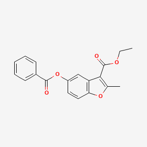 molecular formula C19H16O5 B2458795 Ethyl 5-(benzoyloxy)-2-methyl-1-benzofuran-3-carboxylate CAS No. 56820-13-4