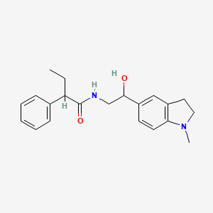 molecular formula C21H26N2O2 B2458800 N-(2-hydroxy-2-(1-methylindolin-5-yl)ethyl)-2-phenylbutanamide CAS No. 2034569-11-2