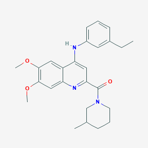 molecular formula C26H31N3O3 B2458805 N-(3-ethylphenyl)-6,7-dimethoxy-2-(3-methylpiperidine-1-carbonyl)quinolin-4-amine CAS No. 1251582-23-6