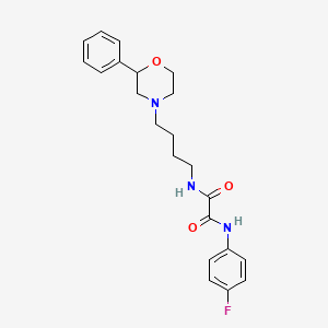 molecular formula C22H26FN3O3 B2458807 N1-(4-fluorophenyl)-N2-(4-(2-phenylmorpholino)butyl)oxalamide CAS No. 954085-56-4