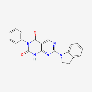 molecular formula C20H15N5O2 B2458816 7-(indolin-1-yl)-3-phenylpyrimido[4,5-d]pyrimidine-2,4(1H,3H)-dione CAS No. 1396863-65-2