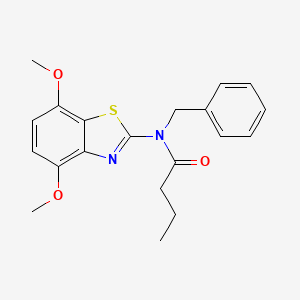 molecular formula C20H22N2O3S B2458827 N-benzyl-N-(4,7-dimethoxy-1,3-benzothiazol-2-yl)butanamide CAS No. 900004-94-6