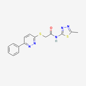 molecular formula C15H13N5OS2 B2458831 N-(5-methyl-1,3,4-thiadiazol-2-yl)-2-((6-phenylpyridazin-3-yl)thio)acetamide CAS No. 893990-39-1
