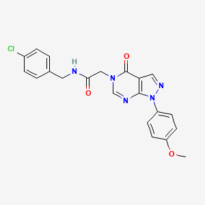 molecular formula C21H18ClN5O3 B2458860 N-[(4-chlorophenyl)methyl]-2-[1-(4-methoxyphenyl)-4-oxo-1H,4H,5H-pyrazolo[3,4-d]pyrimidin-5-yl]acetamide CAS No. 2320926-77-8