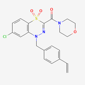 molecular formula C21H20ClN3O4S B2458869 7-chloro-1-[(4-ethenylphenyl)methyl]-3-(morpholine-4-carbonyl)-1H-4lambda6,1,2-benzothiadiazine-4,4-dione CAS No. 1251703-63-5